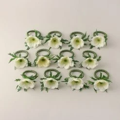 Dunelm Set Of 12 Anemone Napkin Rings 7cm