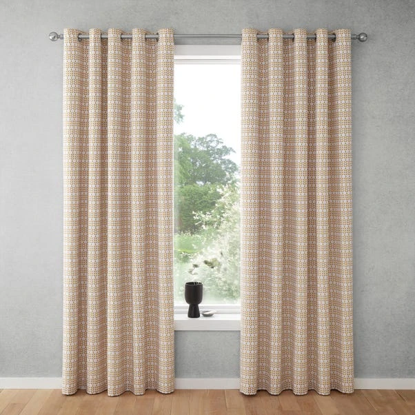 Elements Vete Ochre Reversible Blackout Eyelet Curtains 6 Elements Vete Ochre Reversible Blackout Eyelet Curtains - Image 4