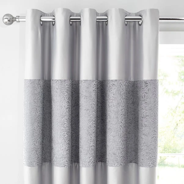 Dunelm Beverley Luxe Charcoal Blackout Eyelet Curtains 3 Dunelm Beverley Luxe Charcoal Blackout Eyelet Curtains