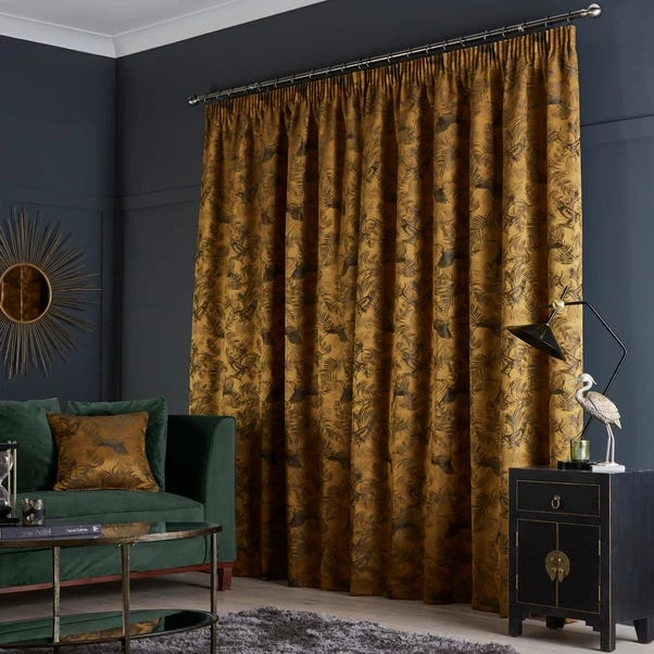 Dunelm Crane Old Gold Pencil Pleat Curtains 7 Dunelm Crane Old Gold Pencil Pleat Curtains - Image 5