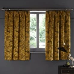 Dunelm Crane Old Gold Pencil Pleat Curtains 13 Dunelm Crane Old Gold Pencil Pleat Curtains -Dunelm Sales Store 30726932 alt05