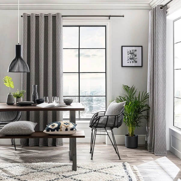 Elements Oslo Navy Blue Eyelet Curtains 4 Elements Oslo Navy Blue Eyelet Curtains - Image 2