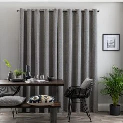 Elements Oslo Navy Blue Eyelet Curtains 11 Elements Oslo Navy Blue Eyelet Curtains -Dunelm Sales Store 30729083 alt04