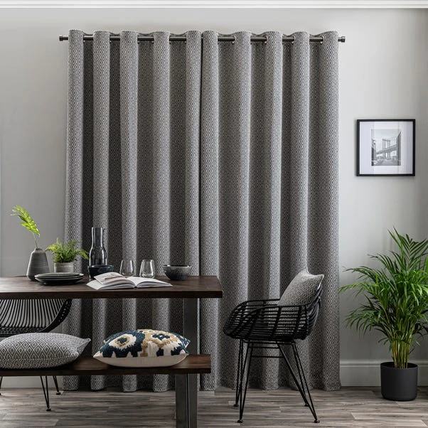 Elements Oslo Navy Blue Eyelet Curtains 6 Elements Oslo Navy Blue Eyelet Curtains - Image 4