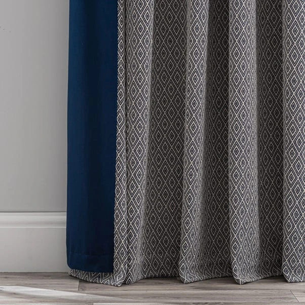Elements Oslo Navy Blue Eyelet Curtains 8 Elements Oslo Navy Blue Eyelet Curtains - Image 6