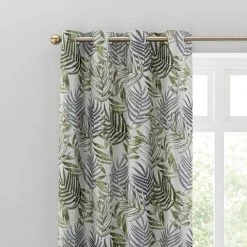 Luxury Collection Leaf Jacquard Fern Eyelet Curtains