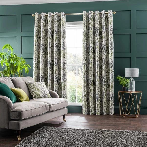 Luxury Collection Leaf Jacquard Fern Eyelet Curtains 4 Luxury Collection Leaf Jacquard Fern Eyelet Curtains - Image 2