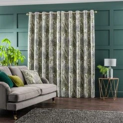 Luxury Collection Leaf Jacquard Fern Eyelet Curtains 11 Luxury Collection Leaf Jacquard Fern Eyelet Curtains -Dunelm Sales Store 30729143 alt04