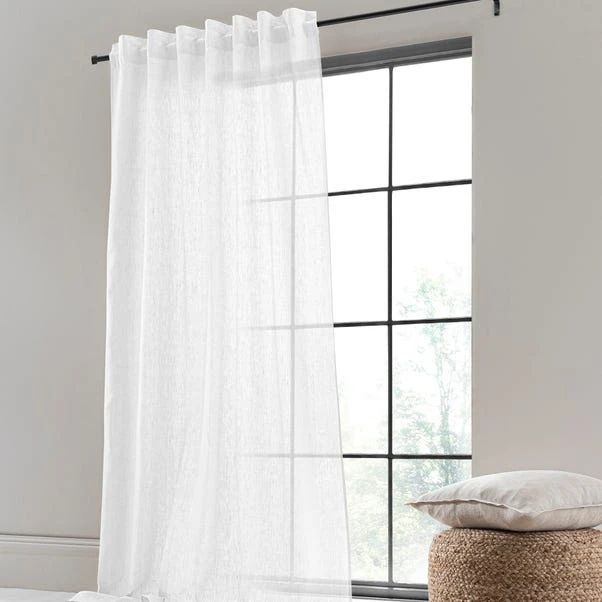 The Edited Life Cartmel Linen White Single Voile Panel 4 The Edited Life Cartmel Linen White Single Voile Panel - Image 2