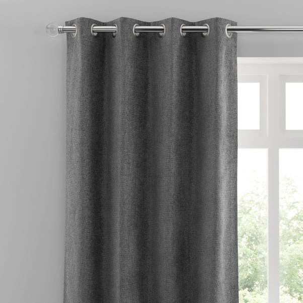 Luxury Collection Oxford Charcoal Chenille Eyelet Curtains 3 Luxury Collection Oxford Charcoal Chenille Eyelet Curtains