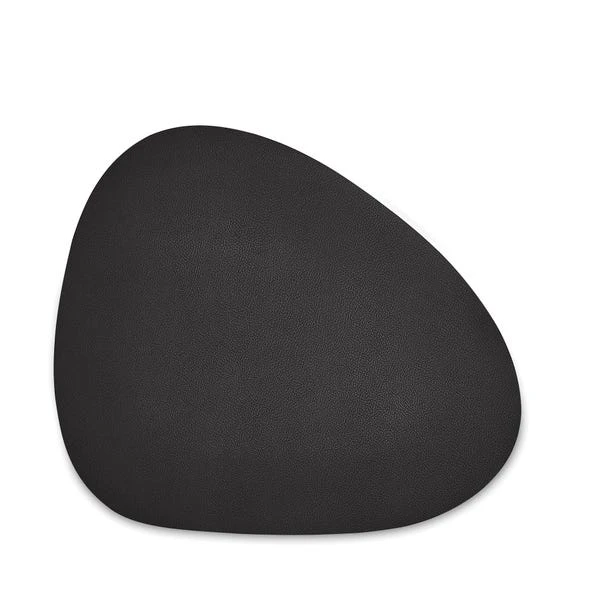 Hotel Set Of 2 Black Faux Leather Pebble Placemats 4 Hotel Set Of 2 Black Faux Leather Pebble Placemats - Image 2
