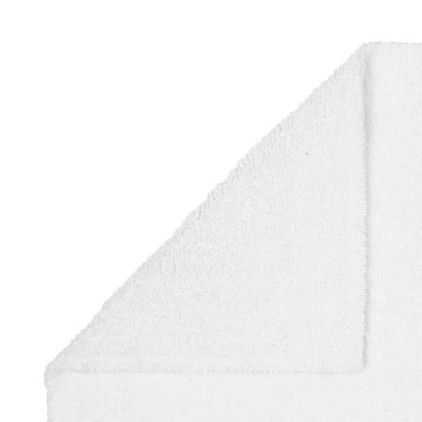 Dunelm Organic Cotton Reversible White Bath Mat 5 Dunelm Organic Cotton Reversible White Bath Mat - Image 3