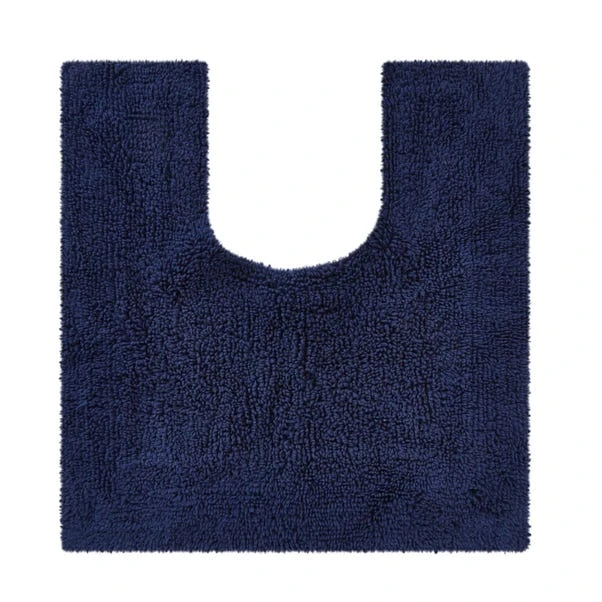 Dunelm Organic Cotton Reversible Luxe Navy Pedestal Mat 4 Dunelm Organic Cotton Reversible Luxe Navy Pedestal Mat - Image 2