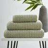 Dunelm Sage Green Waffle 100% Cotton Towel 2 Dunelm Sage Green Waffle 100% Cotton Towel -Dunelm Sales Store 30729423