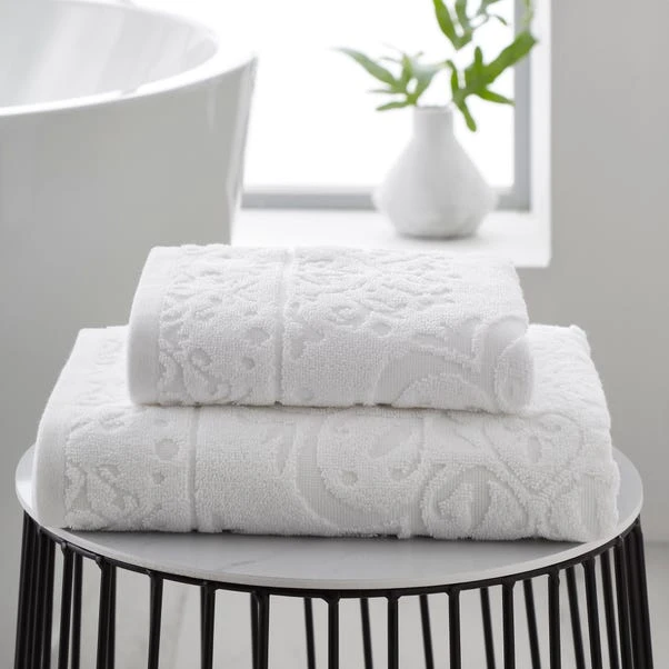 Dunelm Mandalay White 100% Cotton Towel 3 Dunelm Mandalay White 100% Cotton Towel