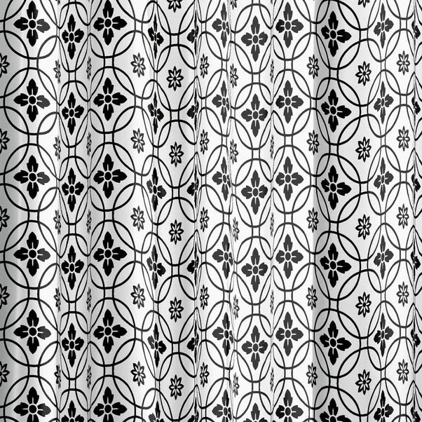 Dunelm Geo Tile Black Shower Curtain 4 Dunelm Geo Tile Black Shower Curtain - Image 2