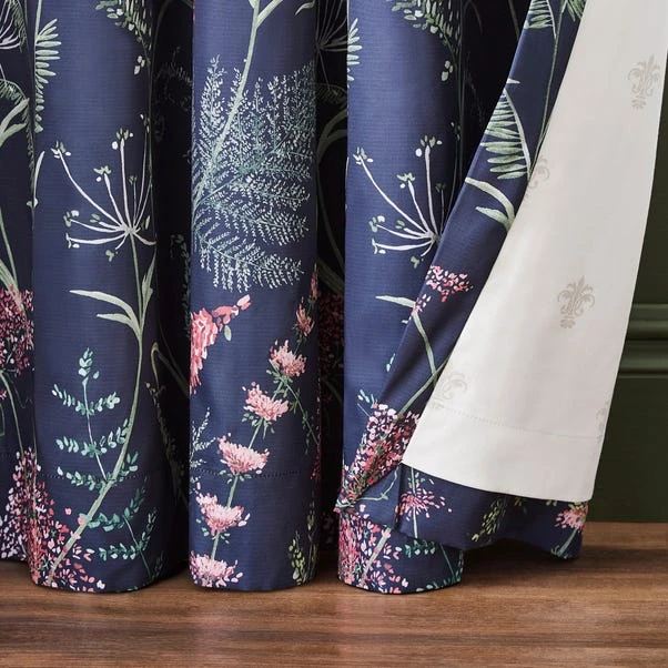 Dorma Winter Garden Navy Blackout Eyelet Curtains 5 Dorma Winter Garden Navy Blackout Eyelet Curtains - Image 3