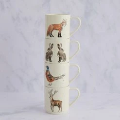 Dunelm Set Of 4 Woodland Stackable Mugs -Dunelm Sales Store 30730083 alt01