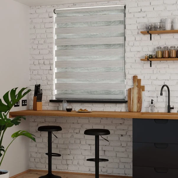 Dunelm Stria Day And Night Grey Roller Blind 4 Dunelm Stria Day And Night Grey Roller Blind - Image 2