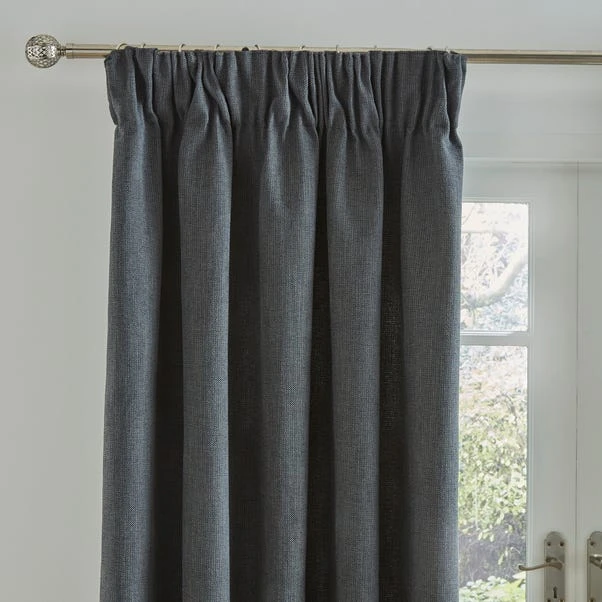 Dunelm Wynter Charcoal Thermal Pencil Pleat Curtains 3 Dunelm Wynter Charcoal Thermal Pencil Pleat Curtains