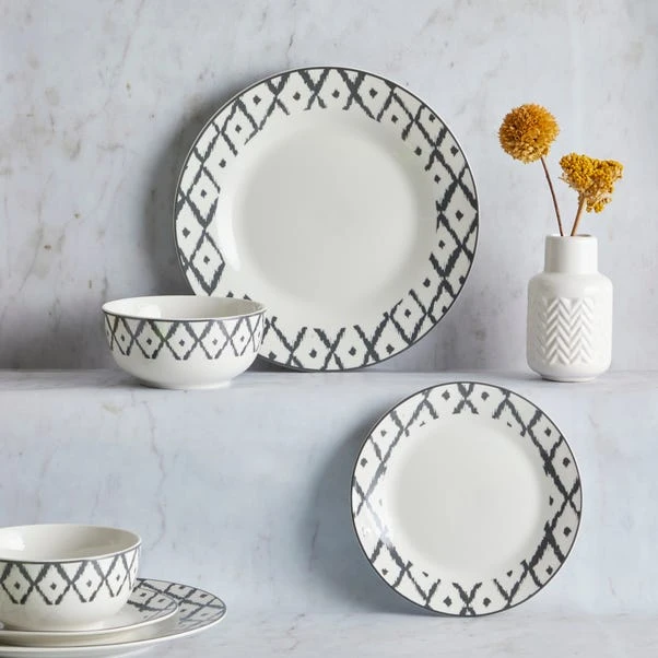 Dunelm Ikat 12 Piece Dinner Set 3 Dunelm Ikat 12 Piece Dinner Set