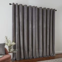 Dunelm Recycled Velour Grey Eyelet Curtains 12 Dunelm Recycled Velour Grey Eyelet Curtains -Dunelm Sales Store 30733076 alt04