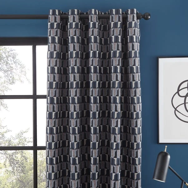 Dunelm Regent Navy Eyelet Curtains 3 Dunelm Regent Navy Eyelet Curtains