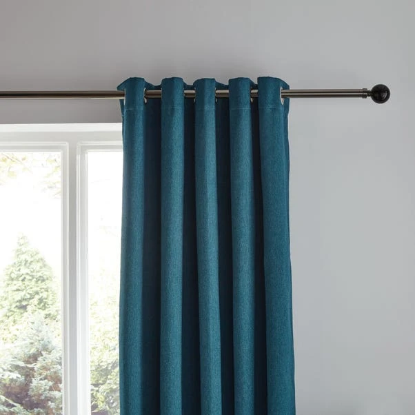 Dunelm Jupiter Peacock Blackout Eyelet Curtains 3 Dunelm Jupiter Peacock Blackout Eyelet Curtains