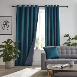 Dunelm Jupiter Peacock Blackout Eyelet Curtains 9 Dunelm Jupiter Peacock Blackout Eyelet Curtains -Dunelm Sales Store 30733150 alt01
