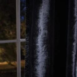 Dunelm Keston Velvet Black Eyelet Curtains 10 Dunelm Keston Velvet Black Eyelet Curtains -Dunelm Sales Store 30733195 alt02