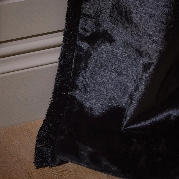 Dunelm Keston Velvet Black Eyelet Curtains 8 Dunelm Keston Velvet Black Eyelet Curtains - Image 6