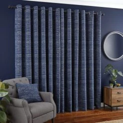 Dunelm Chenille Calvert Navy Eyelet Curtains 10 Dunelm Chenille Calvert Navy Eyelet Curtains -Dunelm Sales Store 30733296 alt04