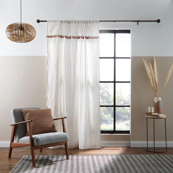 Dunelm Lana Tassel Butterscotch Slot Top Single Voile Panel 4 Dunelm Lana Tassel Butterscotch Slot Top Single Voile Panel - Image 2