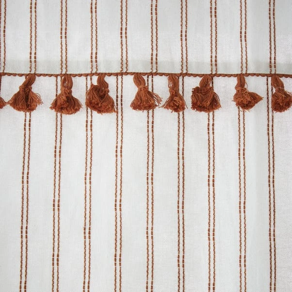 Dunelm Lana Tassel Butterscotch Slot Top Single Voile Panel 5 Dunelm Lana Tassel Butterscotch Slot Top Single Voile Panel - Image 3