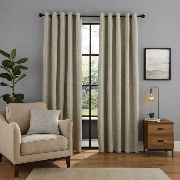 Dunelm Harper Grey Eyelet Curtains 4 Dunelm Harper Grey Eyelet Curtains - Image 2