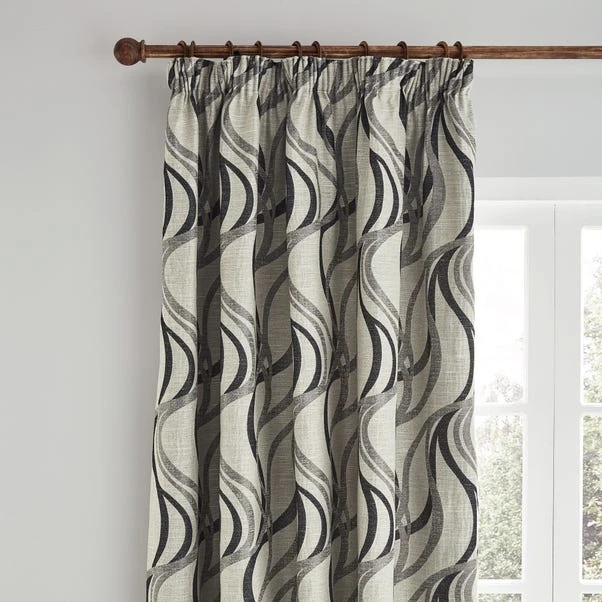 Dunelm Mirage Charcoal Pencil Pleat Curtains 3 Dunelm Mirage Charcoal Pencil Pleat Curtains
