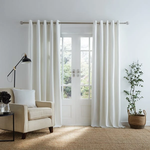 Dunelm Wynter White Thermal Eyelet Curtains 4 Dunelm Wynter White Thermal Eyelet Curtains - Image 2