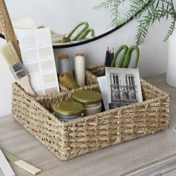 Dunelm Seagrass Desk Organiser