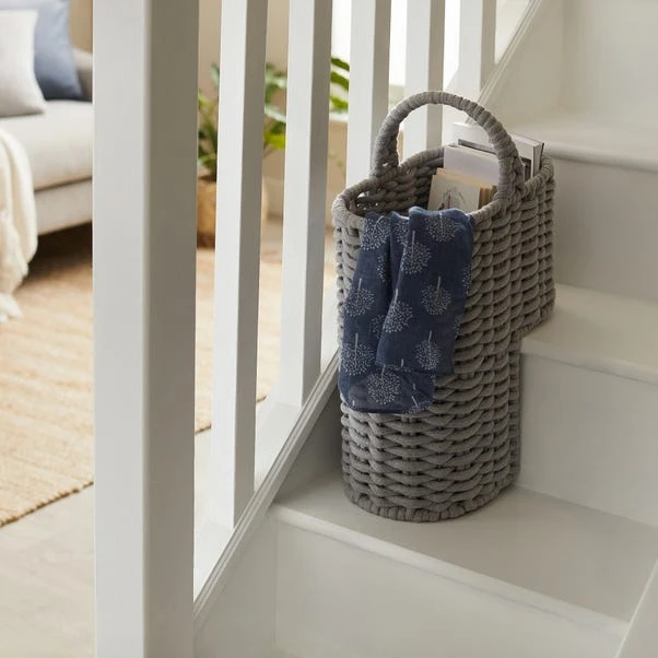 Dunelm Grey Cotton Rope Stair Basket 3 Dunelm Grey Cotton Rope Stair Basket