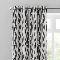 Dunelm Elements Triangles Monochrome Eyelet Curtains