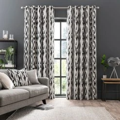 Dunelm Elements Triangles Monochrome Eyelet Curtains 9 Dunelm Elements Triangles Monochrome Eyelet Curtains -Dunelm Sales Store 30733730 alt01