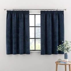 Dunelm Margot Midnight Blue Velour Pencil Pleat Curtains -Dunelm Sales Store 30733740 alt05