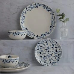 Dunelm Indigo Meadow 12 Piece Dinner Set