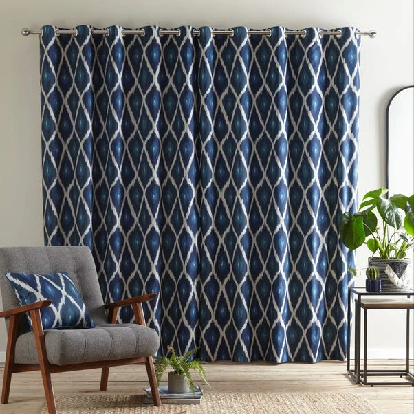 Dunelm Mahara Navy Eyelet Curtains 6 Dunelm Mahara Navy Eyelet Curtains - Image 4