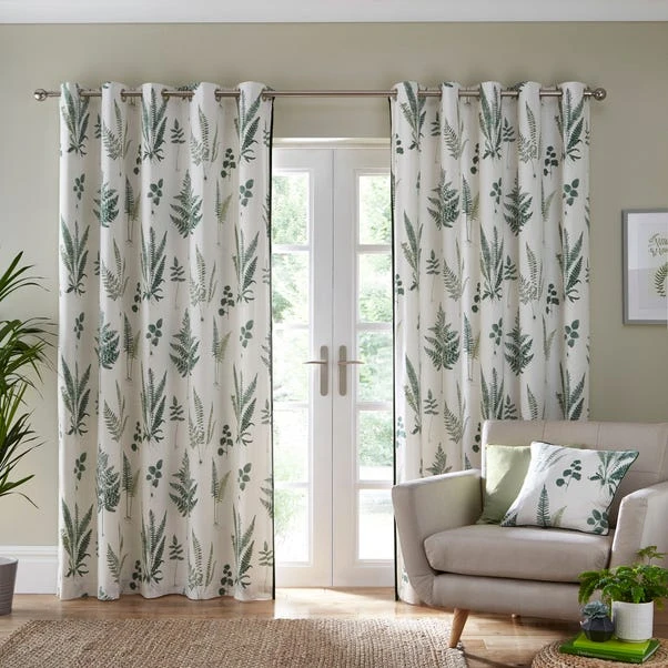 Dunelm Fern Green Eyelet Curtains 4 Dunelm Fern Green Eyelet Curtains - Image 2