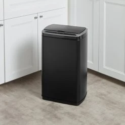 Dunelm 50L Black Rectangular Sensor Recycling Bin