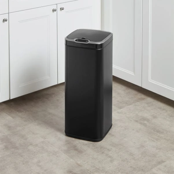 Dunelm 30L Black Square Sensor Bin 3 Dunelm 30L Black Square Sensor Bin