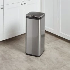 Dunelm 30L Stainless Steel Sensor Square Bin