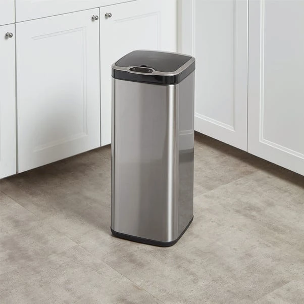 Dunelm 30L Stainless Steel Sensor Square Bin 3 Dunelm 30L Stainless Steel Sensor Square Bin