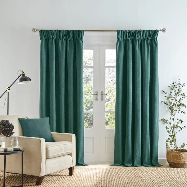 Dunelm Wynter Jade Thermal Pencil Pleat Curtains 4 Dunelm Wynter Jade Thermal Pencil Pleat Curtains - Image 2
